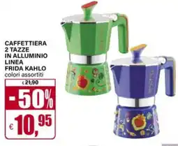 Il Gigante Caffettiera 2 tazze in alluminio linea frida kahlo offerta