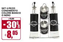 Il Gigante Set 4 pezzi condimento colore bianco o nero offerta