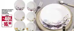 Il Gigante Servizio 12 piatti in porcellana offerta
