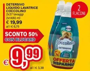 Il Gigante Detersivo liquido lavatrice COCCOLINO offerta
