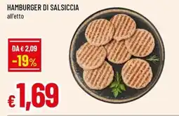 A&O Hamburger di salsiccia offerta