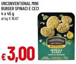 A&O Unconventional mini burger spinaci e ceci offerta