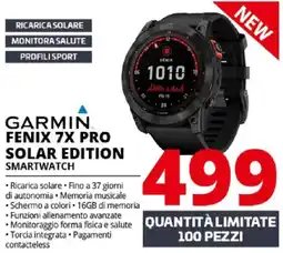 Comet GARMIN FENIX 7X PRO SOLAR EDITION Smartwatch offerta