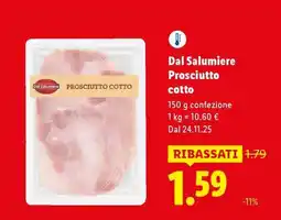 Lidl Dal Salumiere Prosciutto cotto offerta