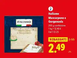 Lidl Italiamo Mascarpone e gorgonzola offerta