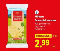 Lidl Milbona Emmental bavarese offerta