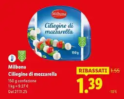 Lidl Milbona Ciliegine di mozzarella offerta