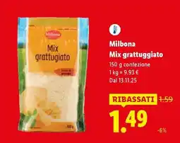 Lidl Milbona Mix grattugiato offerta
