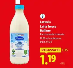 Lidl Latteria Latte fresco italiano offerta