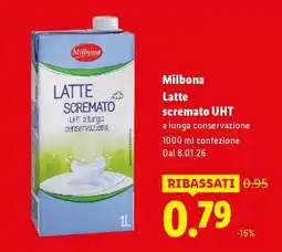 Lidl Milbona Latte scremato UHT offerta