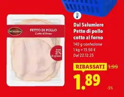Lidl Dal Salumiere Petto di pollo cotto al forno offerta