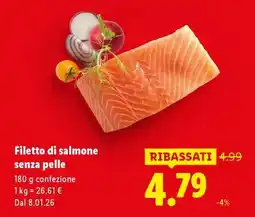 Lidl Filetto di salmone senza pelle offerta