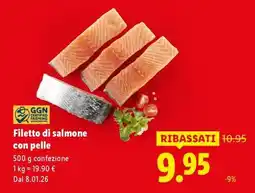 Lidl Filetto di salmone con pelle offerta