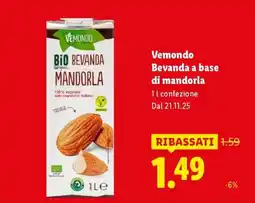 Lidl Vemondo Bevanda a base di mandorla offerta