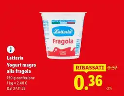 Lidl Latteria Yogurt magro alla fragola offerta