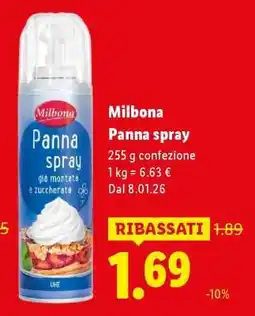 Lidl Milbona Panna spray offerta