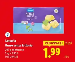 Lidl Latteria Burro senza lattosio offerta