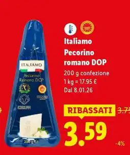 Lidl Italiamo Pecorino Romano DOP offerta