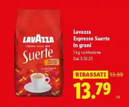 Lidl Lavazza Espresso Suerte in grani offerta
