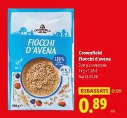 Lidl Crownfield Fiocchi d'avena offerta
