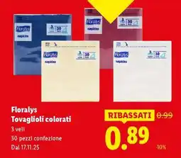 Lidl Floralys Tovaglioli colorati offerta