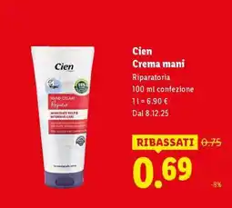 Lidl Cien Crema mani offerta