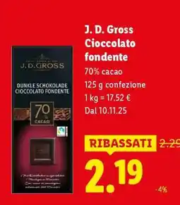 Lidl J.D. Gross Cioccolato fondente offerta