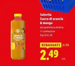 Lidl Solevita Succo di arancia & mango offerta