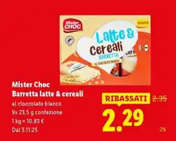 Lidl Mister Choc Barretta latte & cereali offerta