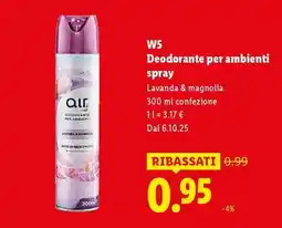 Lidl W5 Deodorante per ambienti spray offerta