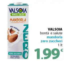 Supermercati Dok VALSOIA bontà e salute mandorla zero zuccheri offerta