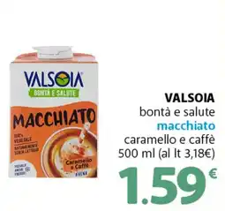 Supermercati Dok VALSOIA bontà e salute macchiato caramello e caffè offerta