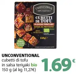 Supermercati Dok UNCONVENTIONAL cubetti di tofu in salsa teriyaki bio offerta