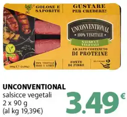 Supermercati Dok UNCONVENTIONAL salsicce vegetali offerta
