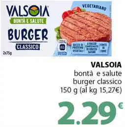 Supermercati Dok VALSOIA bontà e salute burger classico offerta