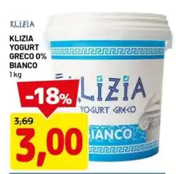 DPiù Klizia yogurt greco 0% bianco offerta