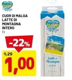 DPiù Cuor di malga latte di montagna intero offerta