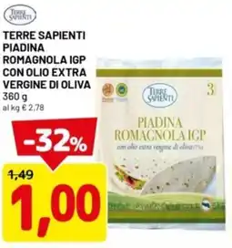 DPiù Terre sapienti piadina romagnola igp con olio extra vergine di oliva offerta