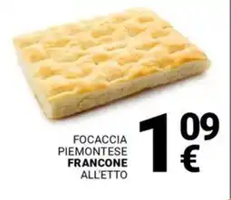 Supermercati Gulliver Focaccia piemontese francone offerta