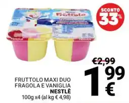Supermercati Gulliver Fruttolo maxi duo fragola e vaniglia NESTLÉ offerta