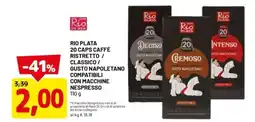DPiù Rio plata 20 caps caffè ristretto / classico / gusto napoletano compatibili con macchine nespresso offerta