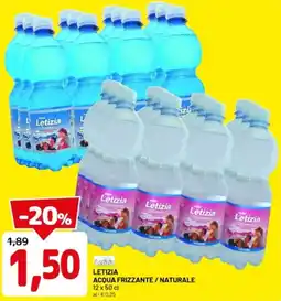 DPiù Letizia acqua frizzante / naturale offerta