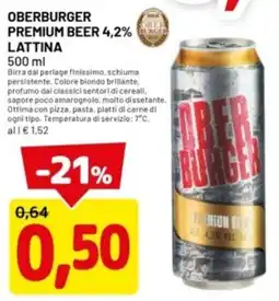 DPiù Oberburger premium beer 4,2% lattina offerta
