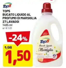 DPiù Top5 bucato liquido al profumo di marsiglia offerta