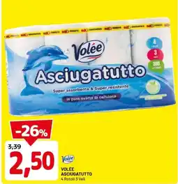 DPiù Volée asciugatutto 4 rotoli 3 veli offerta