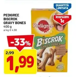 DPiù Pedigree biscrok gravy bones offerta