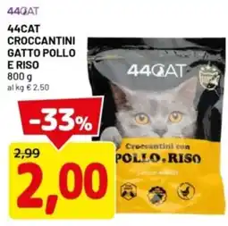 DPiù 44cat croccantini gatto pollo e riso offerta