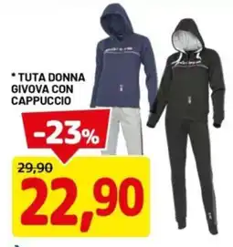 DPiù Tuta donna givova con cappuccio offerta