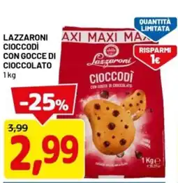 DPiù Lazzaroni axi maxi max cioccodì con gocce di cioccolato offerta