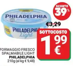 Supermercati Gulliver Formaggio fresco spalmabile light PHILADELPHIA offerta